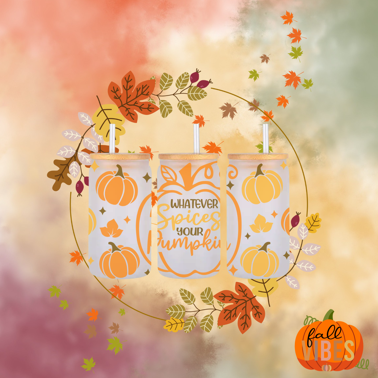 Pumpkin Types Sublimation Glass Tumbler 